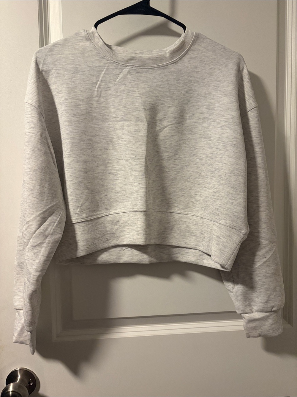 refuge Light Gray Cropped Crew Sweatshirt